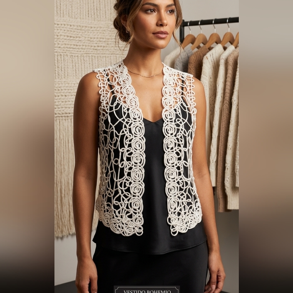 Ravel Women Vest White and Black Textured Fabric Size M - Picture 16 of 16